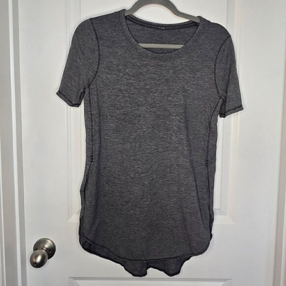 Lululemon Om Tee - 2/4 Micro Stripe Black White - Picture 3 of 5
